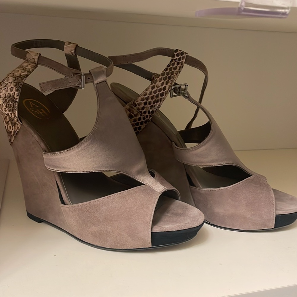 Sued And Python Platform Heels - Never Worn. New … - image 4